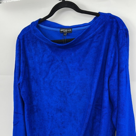 🆕Generation Love Alyssa Terry Sweatshirt Cobalt Blue - Picture 8 of 11